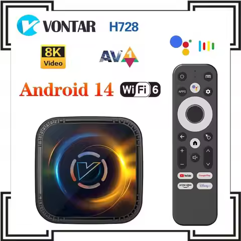 VONTAR Allwinner H728 Android 14 TV Box Octa Core Cooling FAN Support AV1 8K Video 4K@60fps 1000M An