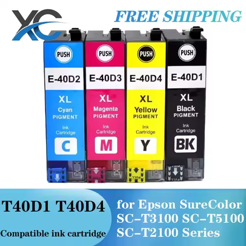 T40D1 T40D2 T40D3 T40D4 T40D Compatible Printer Inkjet Ink Cartridge for Epson SureColor SC-T3100 SC