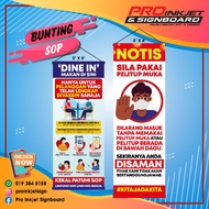 Ready Stock Bunting SOP Restoran/Bunting SOP/Bunting SOP Dine in/Bunting Jualan/Bunting Covid
