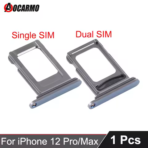 1Pcs/Lot SIM Card Tray For iPhone 12 Pro / 12Pro Max SIM Holder Single Dual Slot Replacement Parts