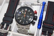 Alexandre Christie AC 6163 silver black dial set