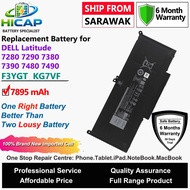 HICAP DELL Laptop Battery F3YGT KG7VF 60Wh for DELL Latitude 7280 7290 7380 7390 7480 7490