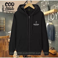 KATUN Cresd Premium White Text Distro Zipper Jacket Mens Jacket CoolestWanita Distro Denim Jacket po