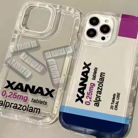 XANAX Chill Pill Phone Case for iPhone 16 15 14 13 12 11 Pro Max 7 8 Plus X XR XSMax Airbag Anti Fal