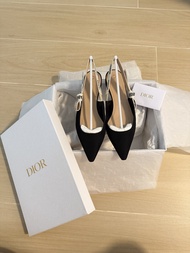 Dior J'Adior 黑色露跟平底鞋