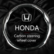 【For Honda】Carbon Fibre Car Steering Wheel Cover Honda City Vezel Stream Fit Freed Civic CRV Accord Jazz HRV CRZ
