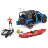 Bruder 2529 Jeep Wrangler Rubicon with Kayak - Rubicon 1:16 Car Toy Jeep Rubicon Miniature Car Toy