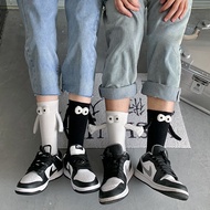 Funny Couples Holding Hands Socks Magnet Stereoscopic Doll Cute White Black Cotton Hold Hands Stocki