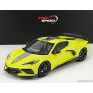 TS0389 - TOP SPEED 1/18 Chevrolet Corvette Stingray C8.R Accelerate Yellow with Gray Stripes "IMSA G