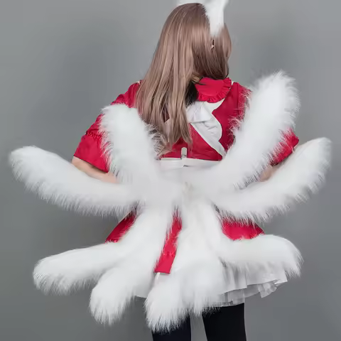 Nine Tail Fox Plush Beast Tail Anime Lolita Cosplay Fox Tail Halloween Carnival Costume Accessories 