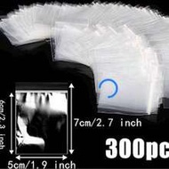 300pcs Transparent Bags, 7 X 5cm Small Plastic Ziplock Bags