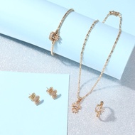 set perhiasan anak titanium anti karat kalung wanita anting anti karat