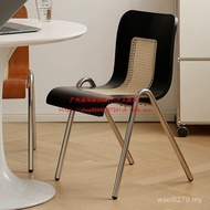 Chair Net Household Luxury Dining Chair Stainless Steel Light Retro Casual Backrest Creative Living 