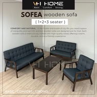 VH SOFEA Wooden Sofa Set 1+2+3 Seater Free With Coffee Table Solid Wood  Sofa Set Sofa Kayu 1+2+3 De