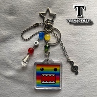 GANTUNGAN Beads Keychain Bag Domo Rainbow Keychain Bag Beads Aesthetic Jewelry Charm Pride LGBT Emo