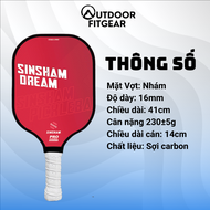 Vợt Pickleball SINSHAM Dream Pro chính hãng bề mặt vợt sợi thủy tinh độ bền cao TẶNG BÓNG