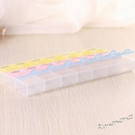 7 Days Weekly Transparent 21 Compartment Lid Tablet Pill Box Holder Case Medicine Storage