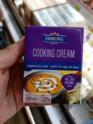 ecook คุกกิ้งครีม  ครีมแท้ ชนิดธรรมดา emborg cooking cream 200ml