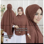Hijab bergo tali jaguar XL/jilbab instan jumbo motif bunga
