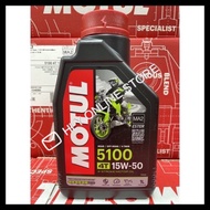 MOTUL 5100 Oil 15W50 MOTORCYCLE ENGINE OIL 1L 100% Original Minyak Hitam 4T 15W 50 Semi Synthetic Es