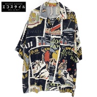 Porter Classic 2025 春夏黑色夏威夷戶外阿羅哈襯衫，XL 碼