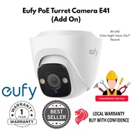 Eufy PoE Turret Camera E41, NVR Cam, 4K UHD, Color Night Vision, 24/7 Record, AI Detection, Plug and
