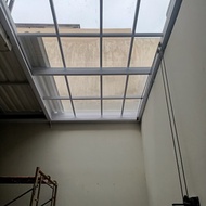kanopi sliding buka tutup manual canopy sleding atap solarflat transparan bisa buka tutup kombinasi 