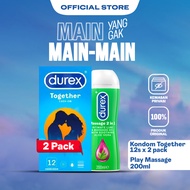 Durex Together 12s x 2pcs + Lube 200ml - Kondom Aman Pria