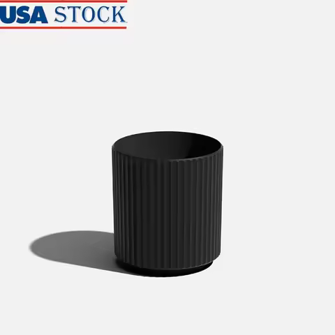 Ripple Planter 12 Inch Round Weather Resistant Lightweight Indoor Outdoor Fluted Plastic Pot with Dr