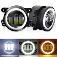 Lampu Kabut LED Foglamp X3 Mobil Motor 4 Inch 3 Lensa Full Ring 2 Warna Jeep Wrangler