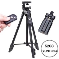 YUNTENG VCT-5208 ชุดขาตั้งกล้อง พร้อมรีโมทบลูทูธในตัว หัวต่อมือถือ