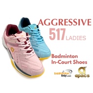 Apacs Aggressive 517 Ladies Indoor Badminton Court Shoes for Women With Improved Cushioning Outsole