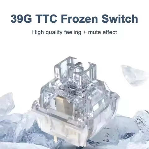 TTC Frozen Silent Switch V2 Mechanical Keyboard Mute Linear Switches 39 gf 3 Pins RGB Transparent Fa