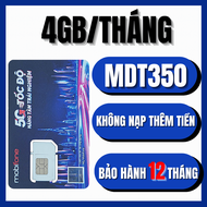 Sim data 4G 5G Mobi trọn gói 1 năm MDT250A / MDT350 / MDT255 / 12MDT50 DATA TỐC ĐỘ CAO TÓI 5GB/NGÀY