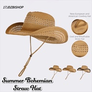 17JDZBISHOP Beach Hats, Hollow Out Sunscreen Straw Hat, Bohemian Wide Brim Fisherman's Hats