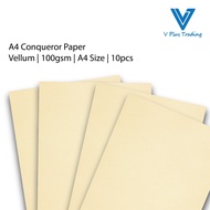 A4 Conqueror Paper Vellum | 100gsm | A4 Size | 10pcs