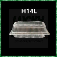 Ready Stock H14L Plastic Clear Food Container GO-H14L Plastic OPS Container Tray 50's Disposable Con