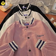 Áo khoác Bomber Nhung Gân Tikkeo Thêu Sắc Nét Đẹp Xinh - Chất Nhung Thoáng Mát Form rộng Unisex Nam 