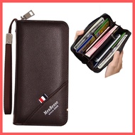 Men PU Leather Clutch Bag with String Long Wallet Long Purse Card Holder Dompet Lelaki Kulit Beg Dui