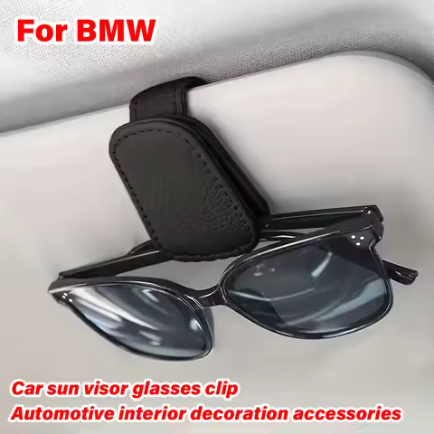 For BMW E90 E93 E60 E46 F10 F30 Emblem Serie 1 3 5 Car Sun Visor Glasses Box Sunglasses Clip Card Ti