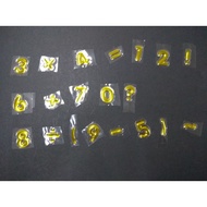 25mm×20mm Golden Alphabet & Numbers 3D Sticker U-Z & 0-9 金字母和数字立体贴纸 U~Z & 0~9