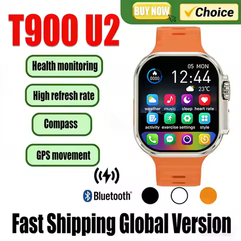 New T900 Ultra 2 Smart Watch Men 49mm Series 8 2.09" AMOLED Screen NFC Compass Waterproof for IOS Wa