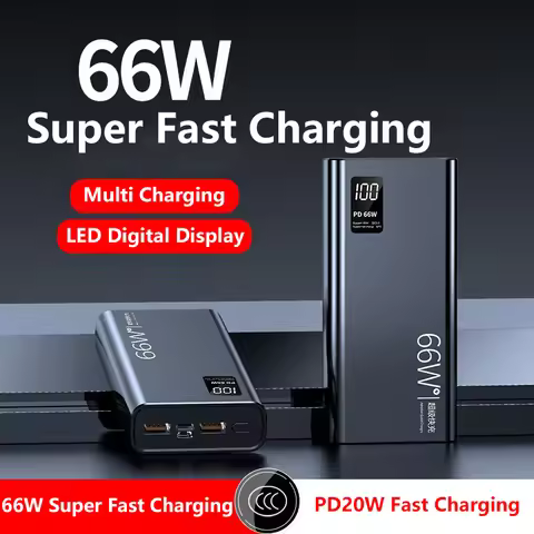 66W Power Bank 30000mAh Fast Charging Powerbank for iPhone Xiaomi Samsung Huawei External Battery Po