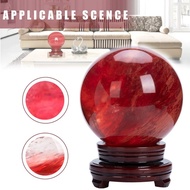 6cm Red Smelting Quartz Stone BallCrystal Sphere Healing Home DecorationGift May your luck be with y