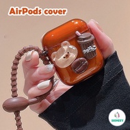 Casing 3D Coffee Brown Bear Airpods Case Bluetooth Wireless Earphone