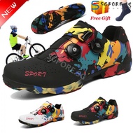 SGPORE Road Cycling Shoes and Mountain Biking Shoes Men Road Bikeshoes Ultralight Bicycle Sneakers Self-locking Professional Breathable
