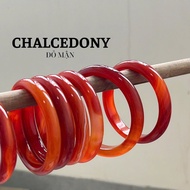 Plum red Ma Nao stone ring, size 53-59mm, smooth and comes with box