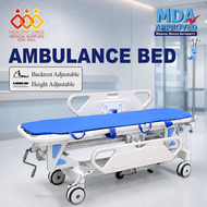 [MDA Approved] Hospital Nursing Ambulance Bed Stretcher + Mattress + Infusion IV Pole Stand