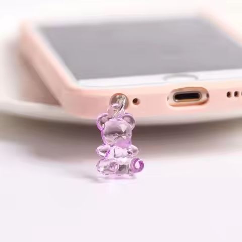 Fashion Acrylic Bear Dust Plug Charm Kawaii Earphone Jack Anti Dust Cap Aux Dust Protection 3.5MM Co