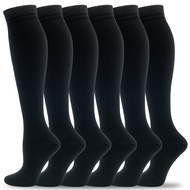 fenglaoda Compression Socks Women Men 6 Pairs, Knee High Best Support Circulation Socks for Running,